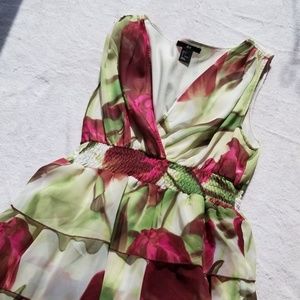 Pink and green floral dress